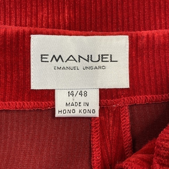 Emanuel Unsaro Red Corduroy Pants Size 14/48 (31x30) - Picture 8 of 11